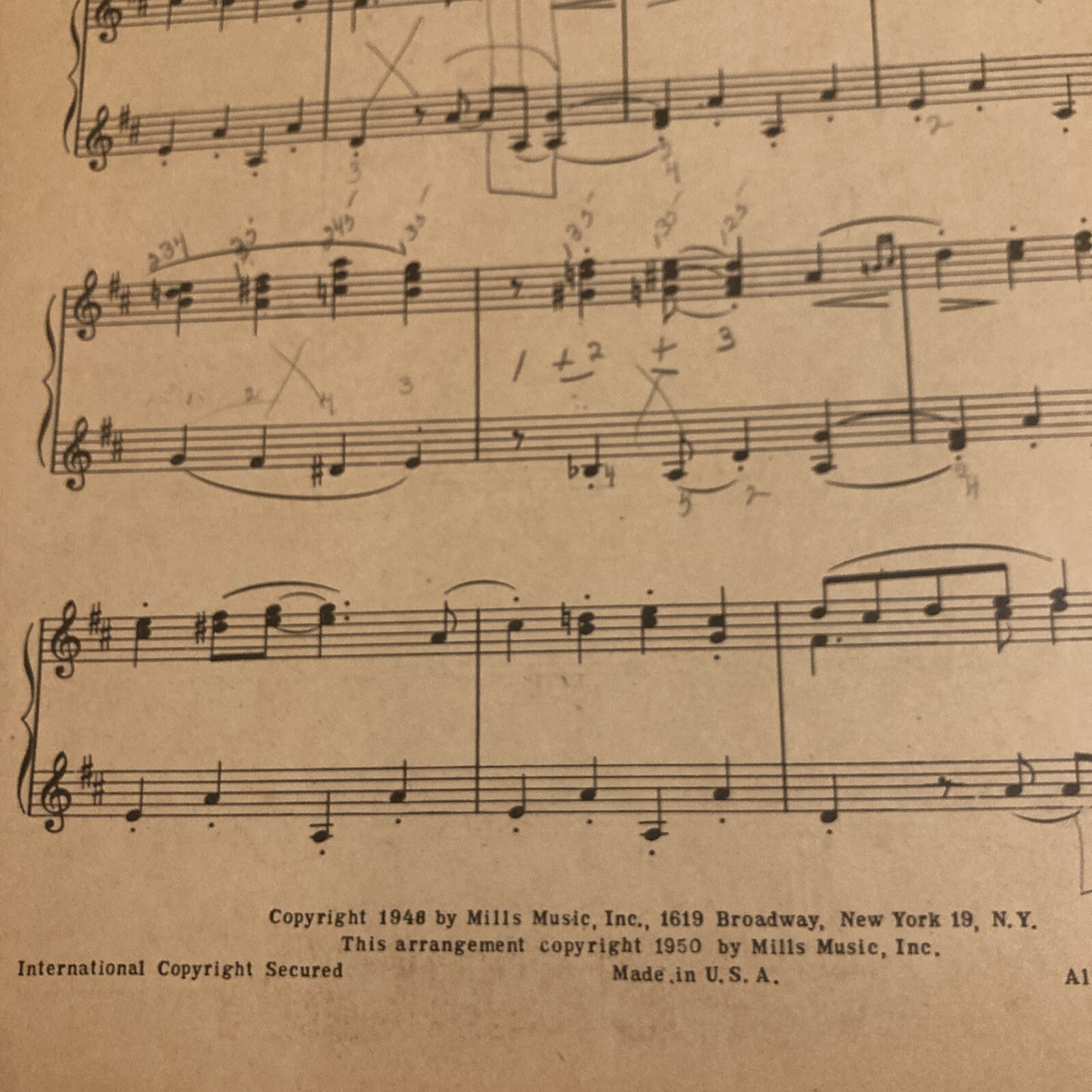 VINTAGE SHEET MUSIC SYNCOPATED CLOCK PIANO LEROY ANDERSON 1946