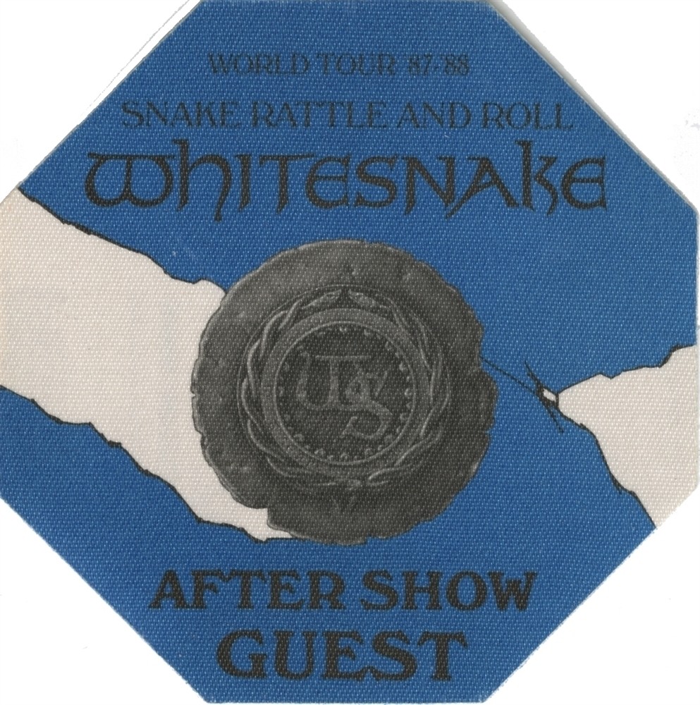 Whitesnake 1987 Here I Go Again concert tour After Show Backstage Pass