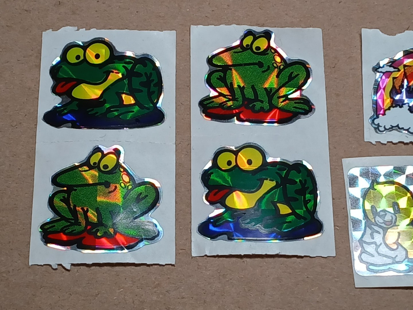 Vintage 1980s Vending Machine Prism Sticker Lot Frog Rainbow Checkerboard VTG