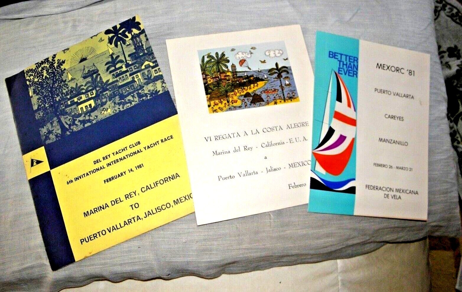 LOT OF 3 DEL REY YACHT CLUB YACHT RACE CAL TO PUERTO VALLARTA YACHTS PROGRAMMES