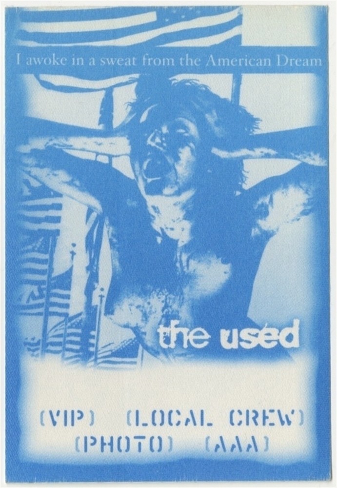 The Used 2002 concert tour VIP Band Guest Backstage Pass