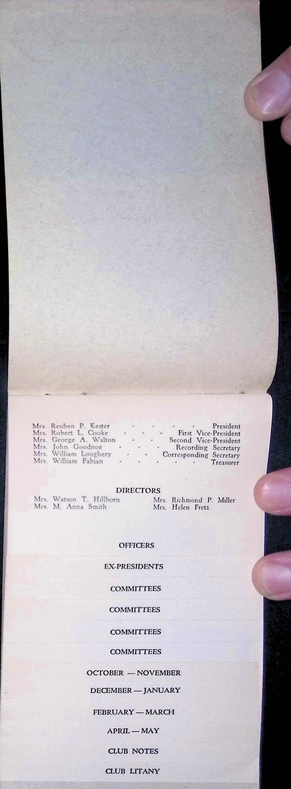New Century Club Newtown PA 1900s Program Booklet NC Monogram