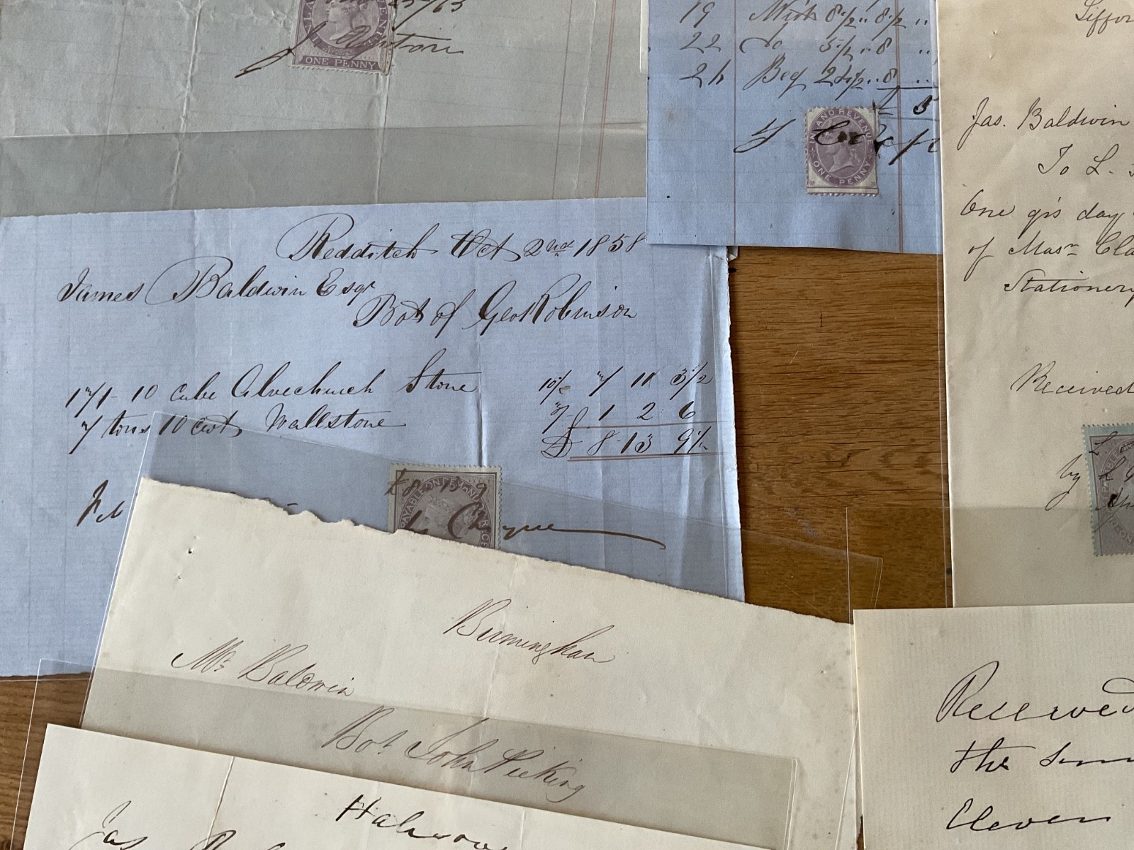 Baldwin British Industry 19th century 50+ receipt items