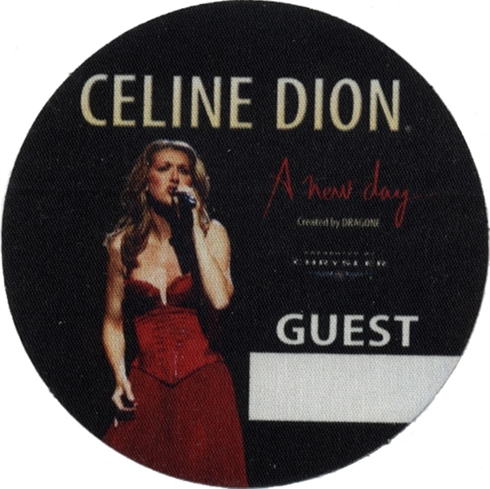 Celine Dion 2002 A New Day Has Come concert tour Band Guest Backstage Pass