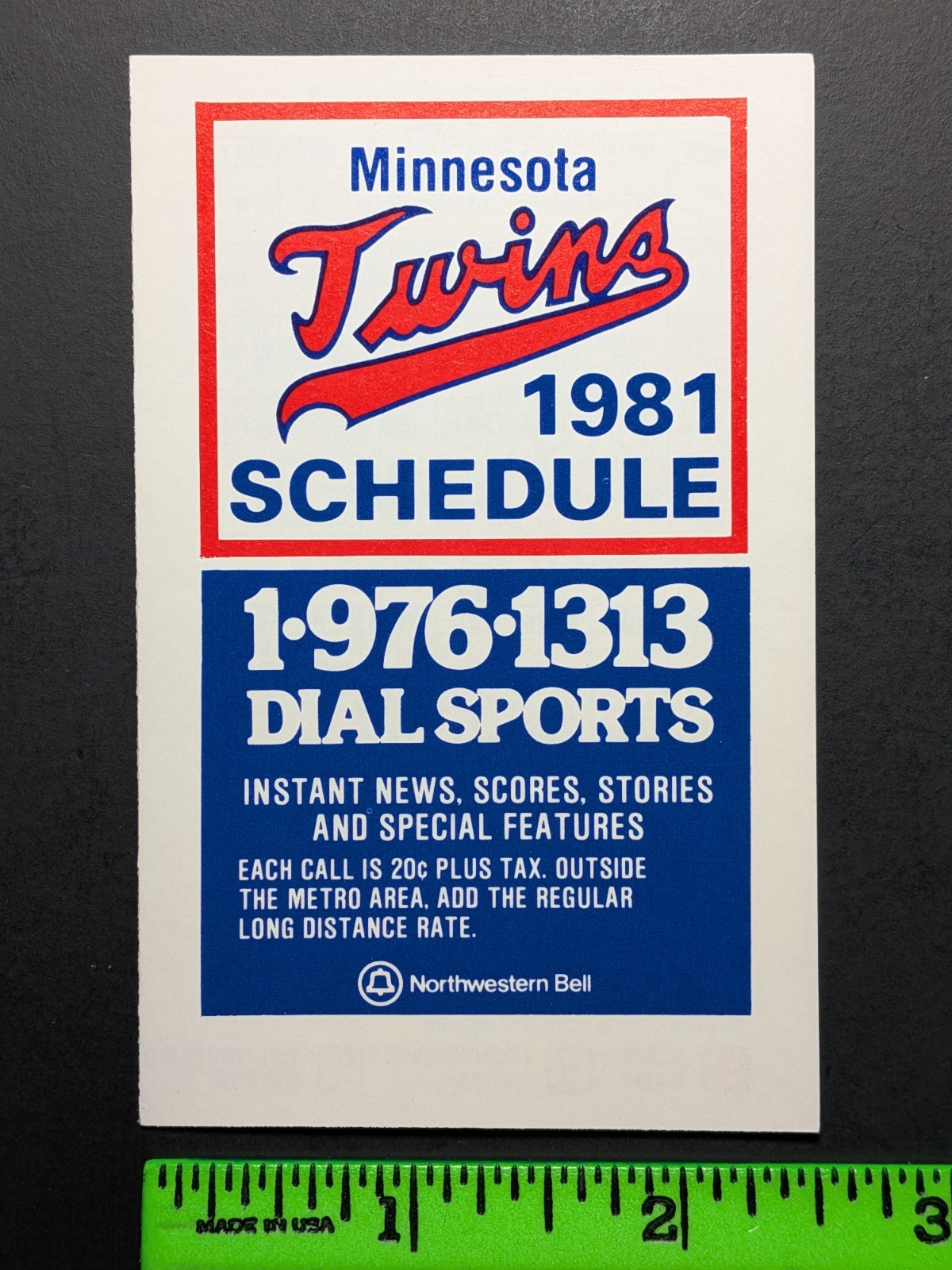 Minnesota Twins 1981 Foldout Baseball Pocket Schedule