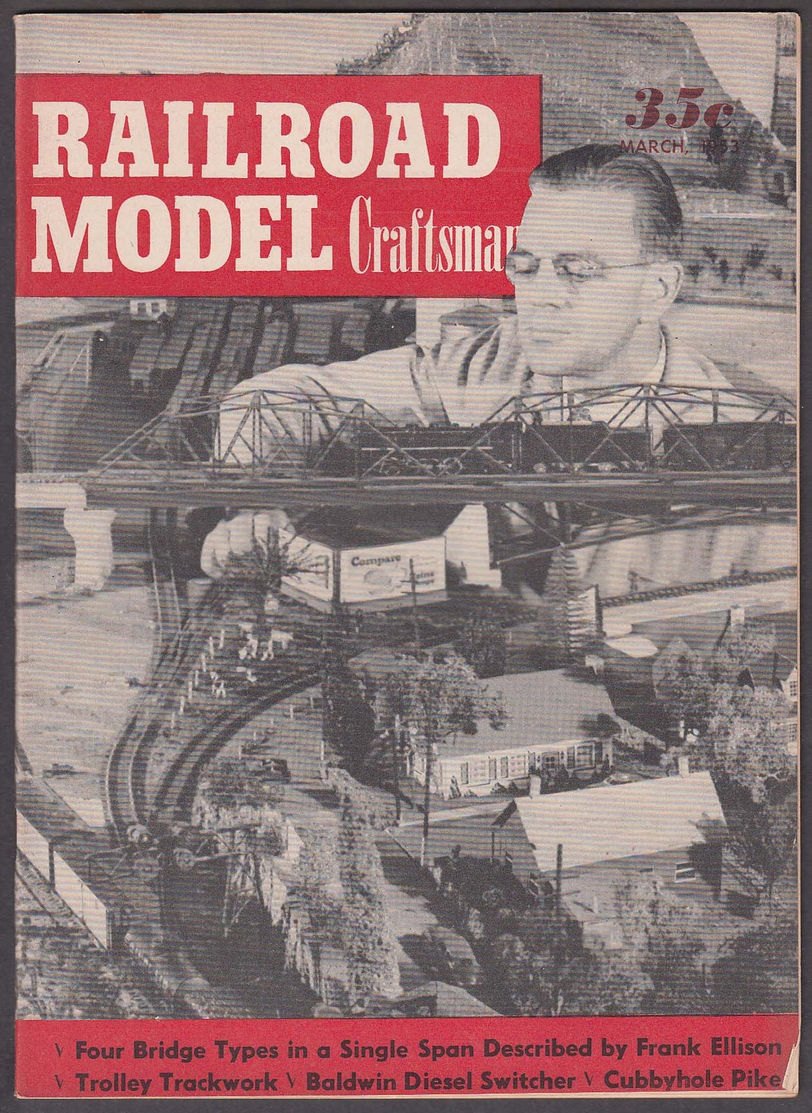 RAILROAD MODEL CRAFTSMAN Frank Ellison Trolley Trackwork Baldwin Diesel + 3 1953