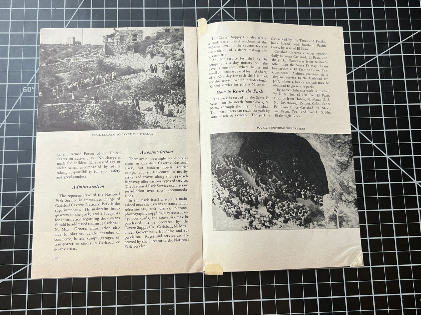 Vintage 1952 Carlsbad Caverns National Park New Mexico Brochure Pamphlet Booklet