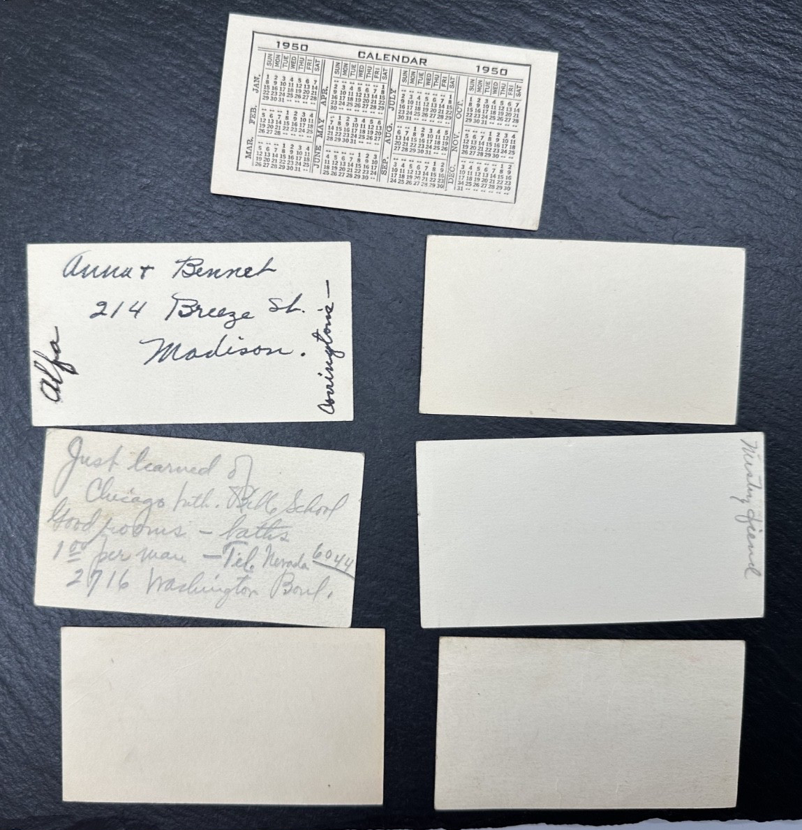 1930’S-1970’S ASSORTED RECEIPTS, BUSINESS CARDS, POCKET CALENDARS + FP373