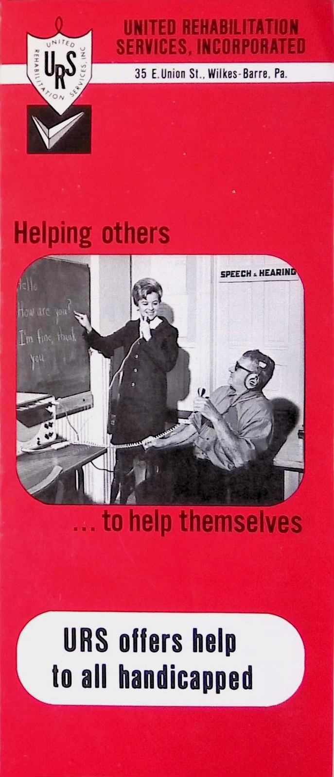 United Rehabilitation Services Brochure c1990s Tri-Fold Non-Profit