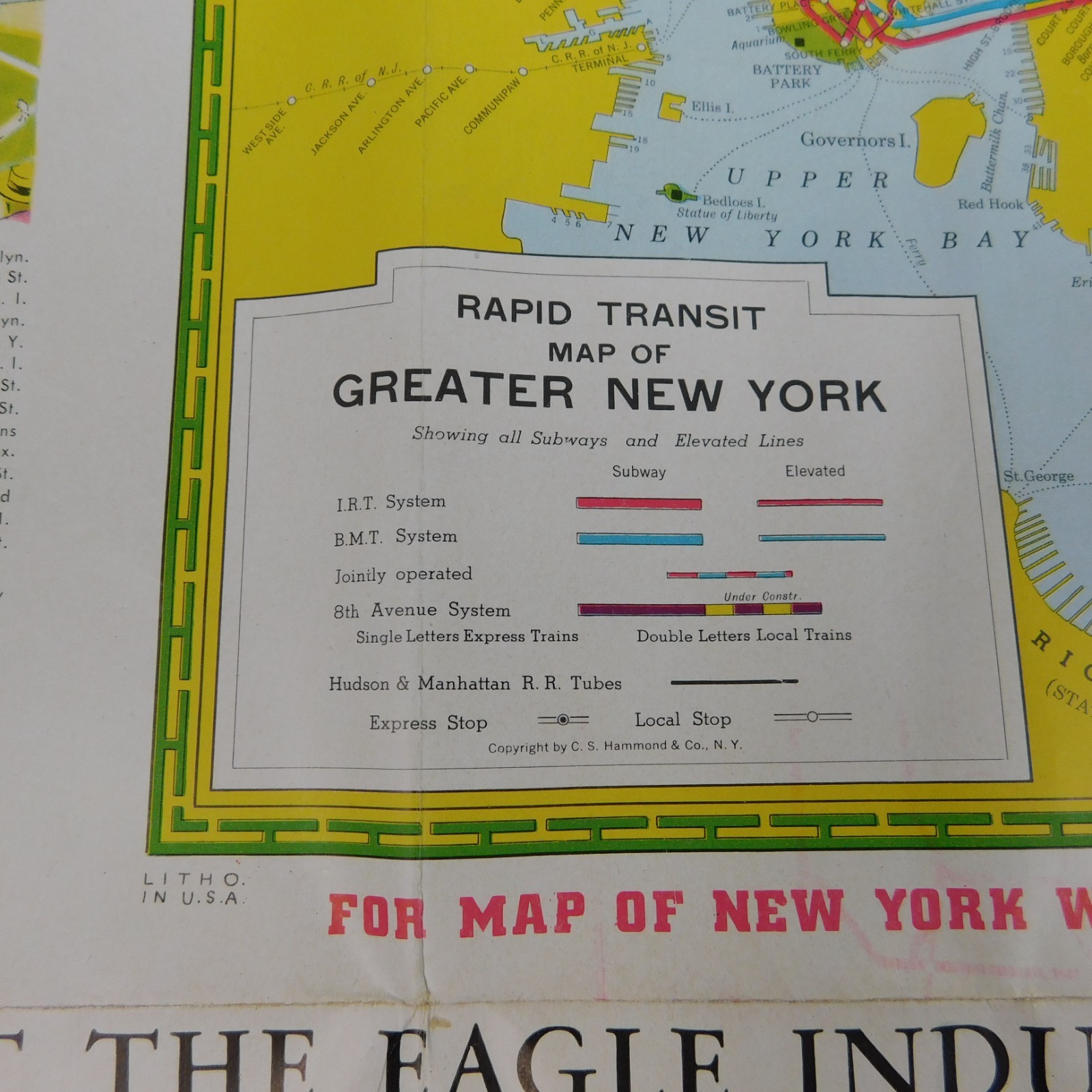 Vintage 1939 Map of The New York World’s Fair Transit Map of Greater New York