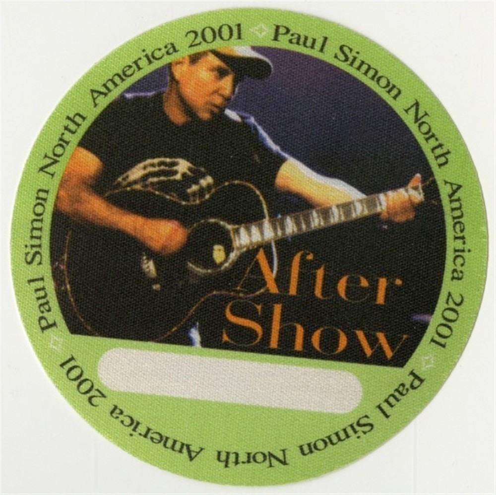 Paul Simon 2001 You’re the One concert tour After Show Backstage Pass
