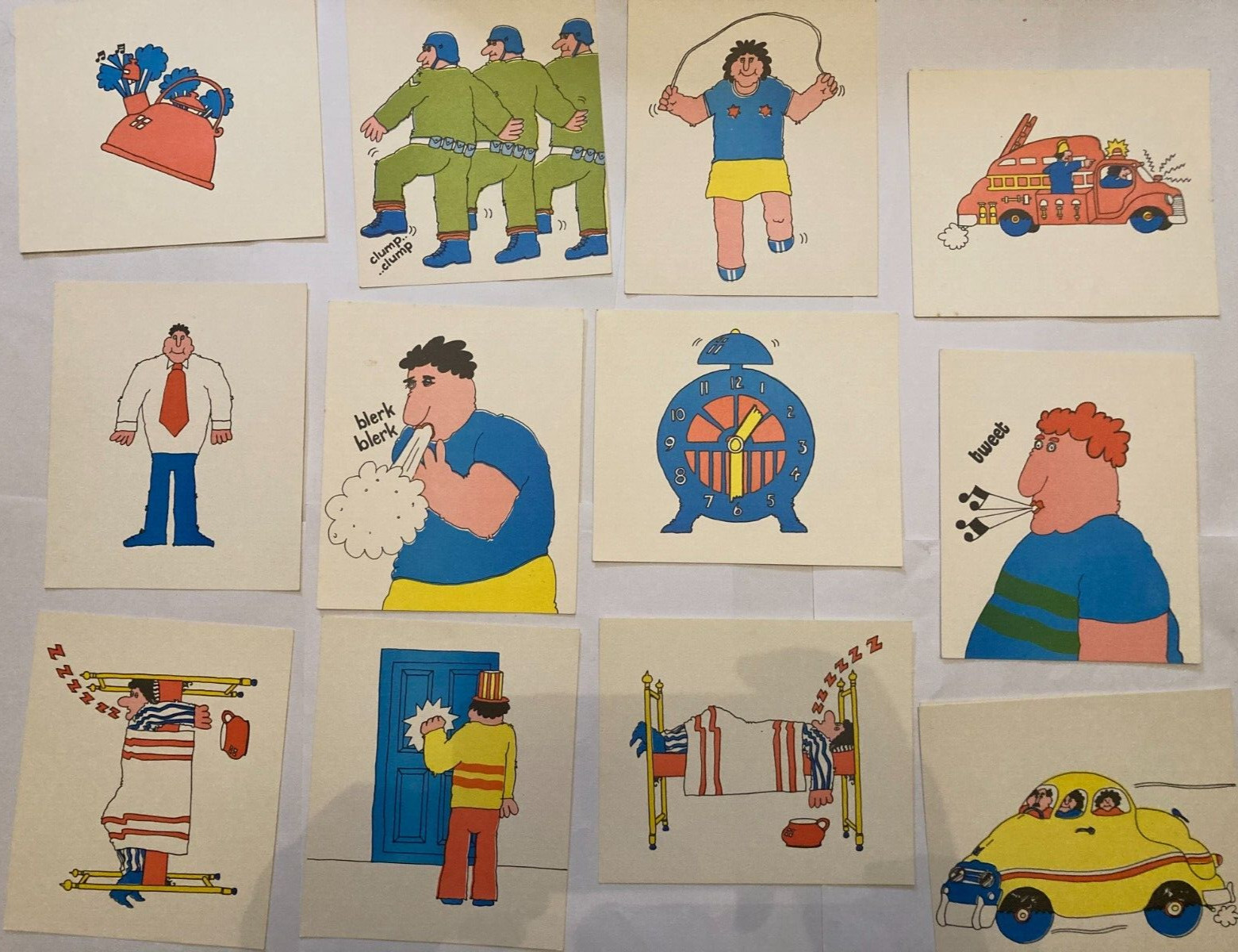 Vintage Childrens Art Cards Craft Cartoons Comic Decor Set of 80