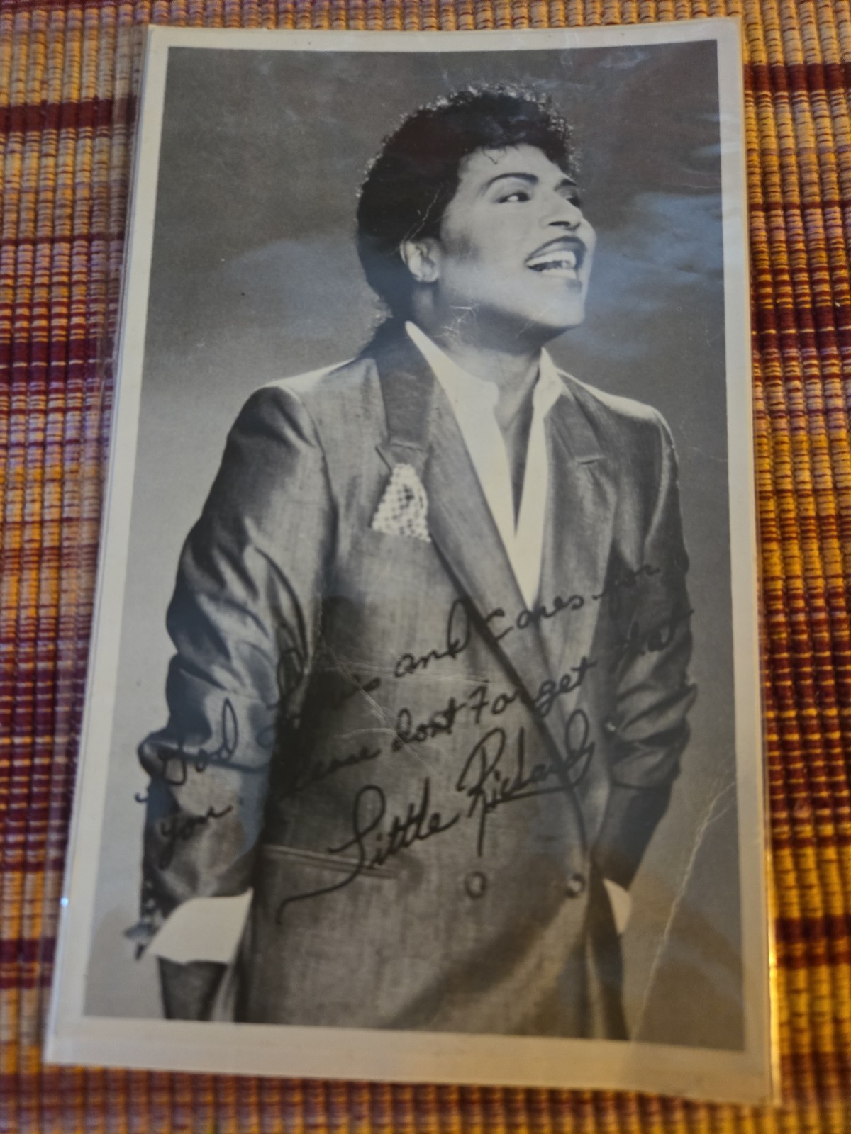 Little Richard Original Photo 1970s/80s Signed Inscription Promo Rock Piano