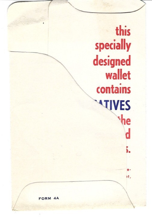 Specially Designed Wallet for Negatives, Form 4A Paper Sleeve c1960s Photographs