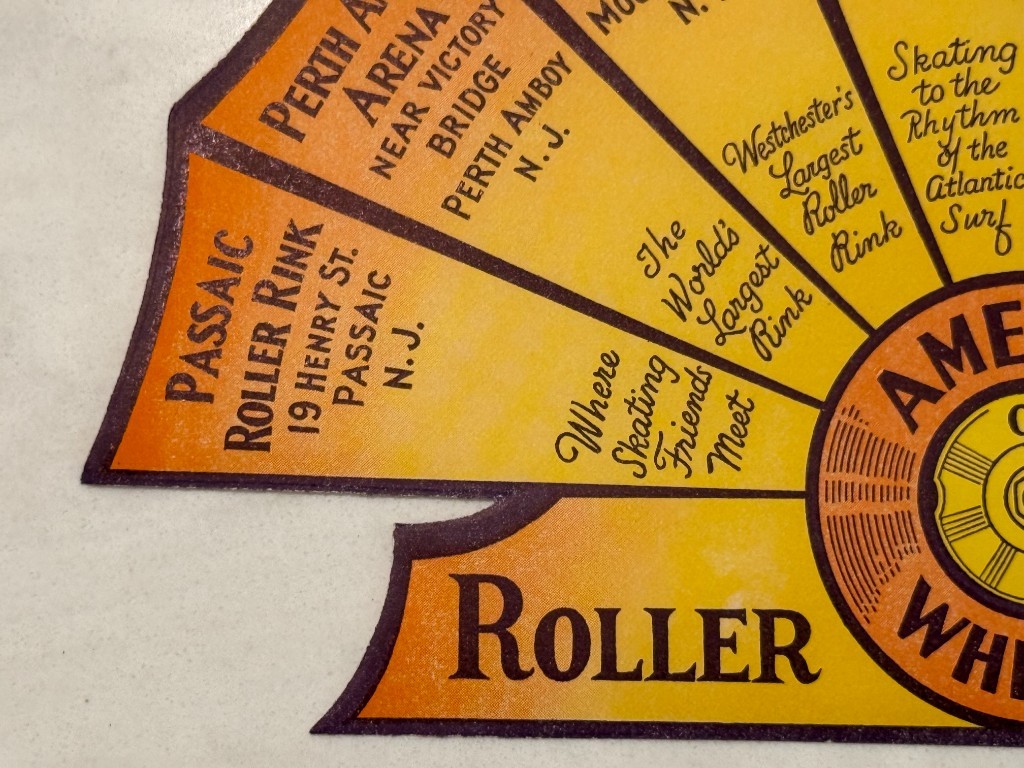 America on Wheels Roller Skating Decal Asbury Park NJ NY 8 Rinks 1950s Casino