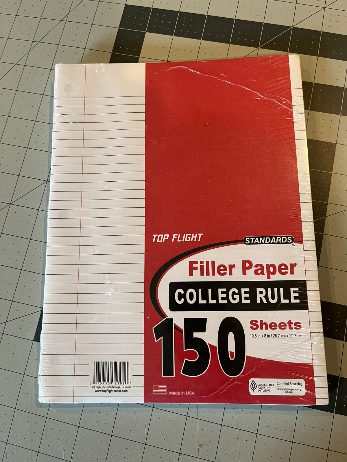 Top Flight Filler Paper, 10.5 x 8 Inches, College Rule, 150 Sheet, White