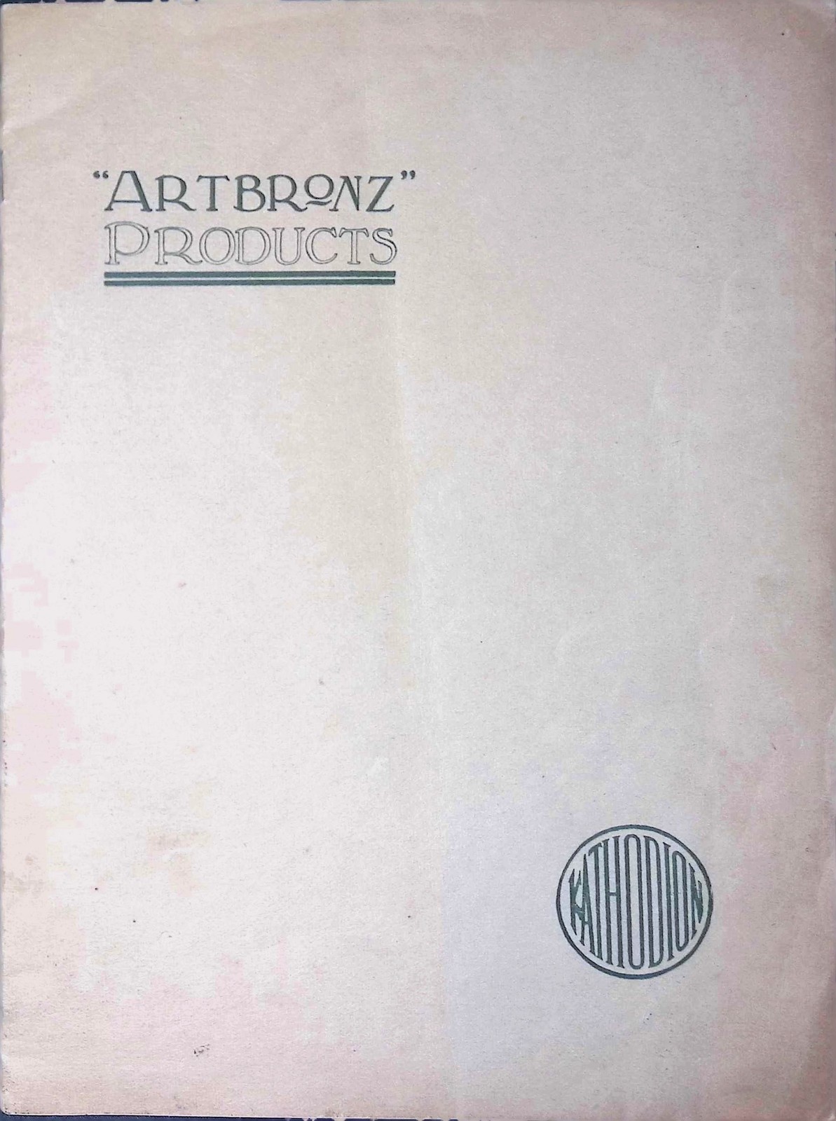ARTBRONZ Products c1910s-30s Catalog Portables Lamps Kathodion Logo 16pg