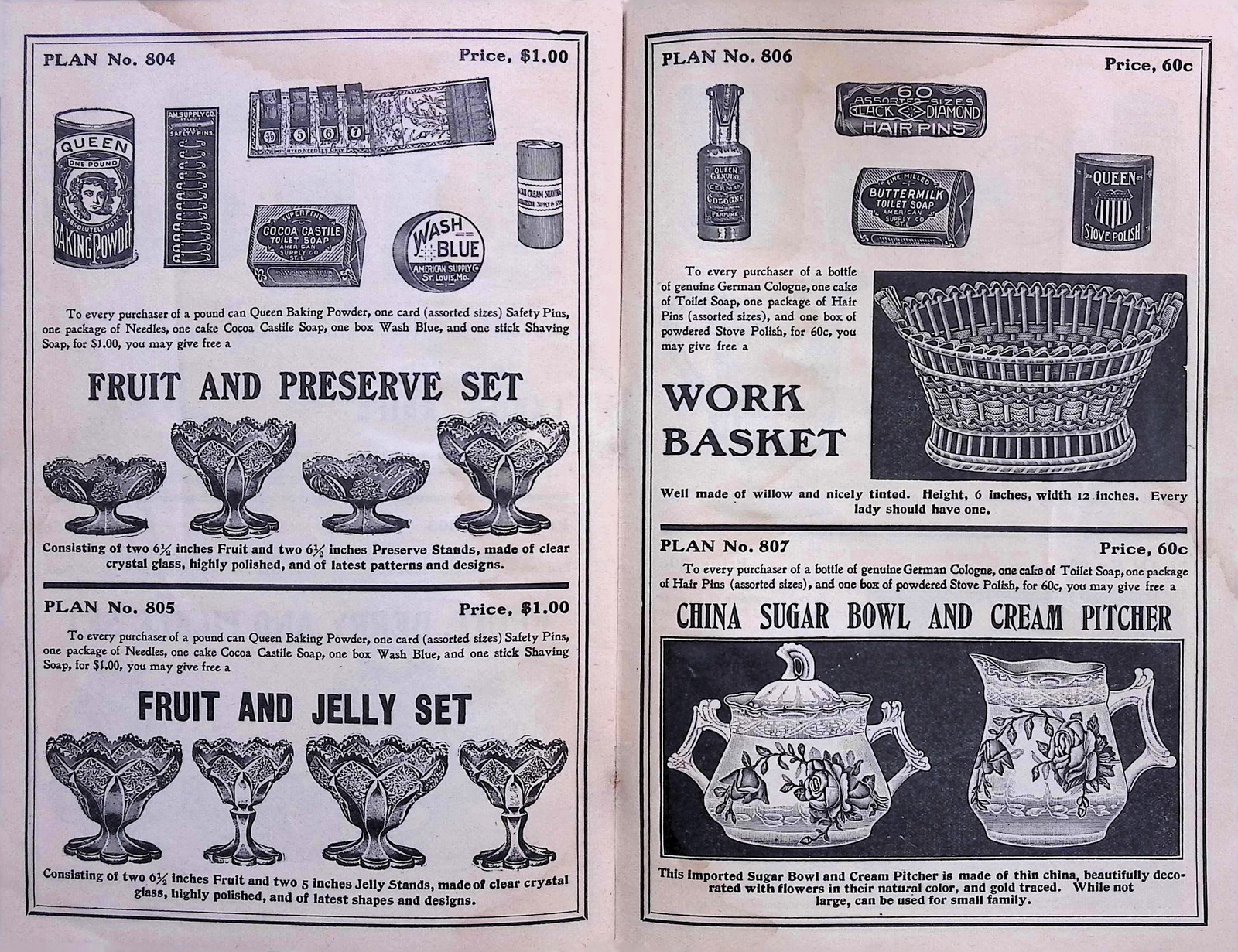 American Supply St. Louis Fall & Winter Cat. No.106 Queen Brand Premiums 1900s