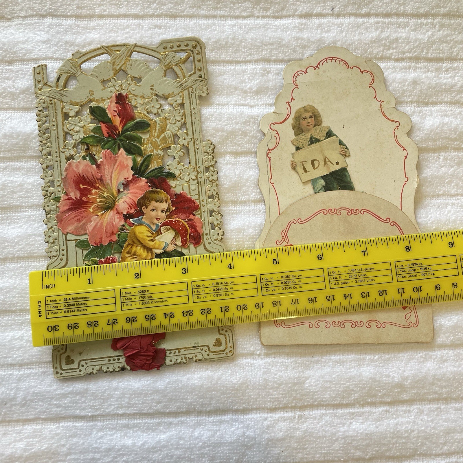 Vintage Embossed German Heart Flowers Love Scrap Die Cut Lot Paper Valentine