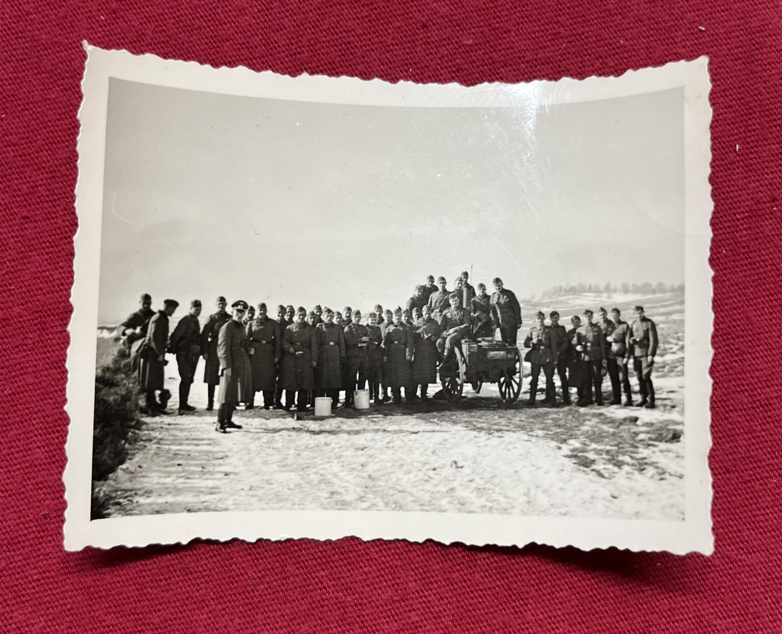 WW2 WWII Original German Military wartime Photo Brigade Soldiers Lined Up