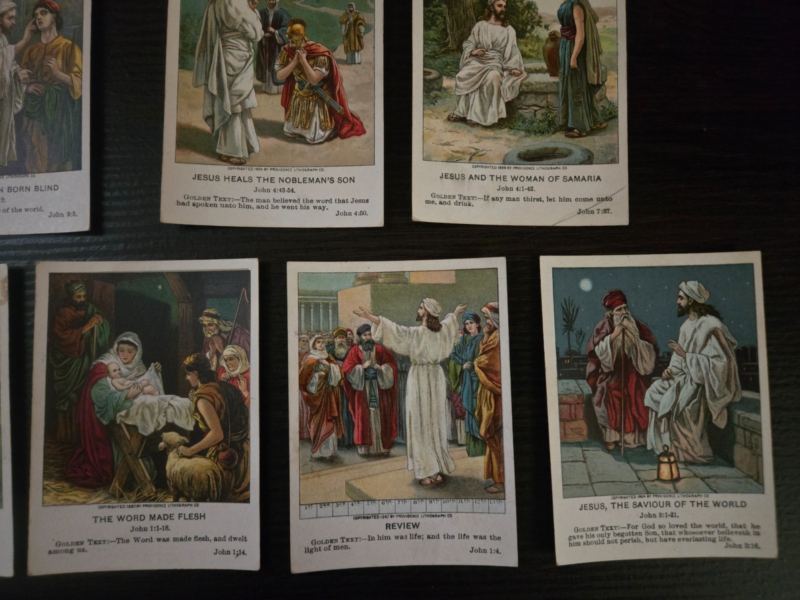 Antique Berean Lesson Pictures Lot 14 Bible Cards 1908 Religious Lithograph