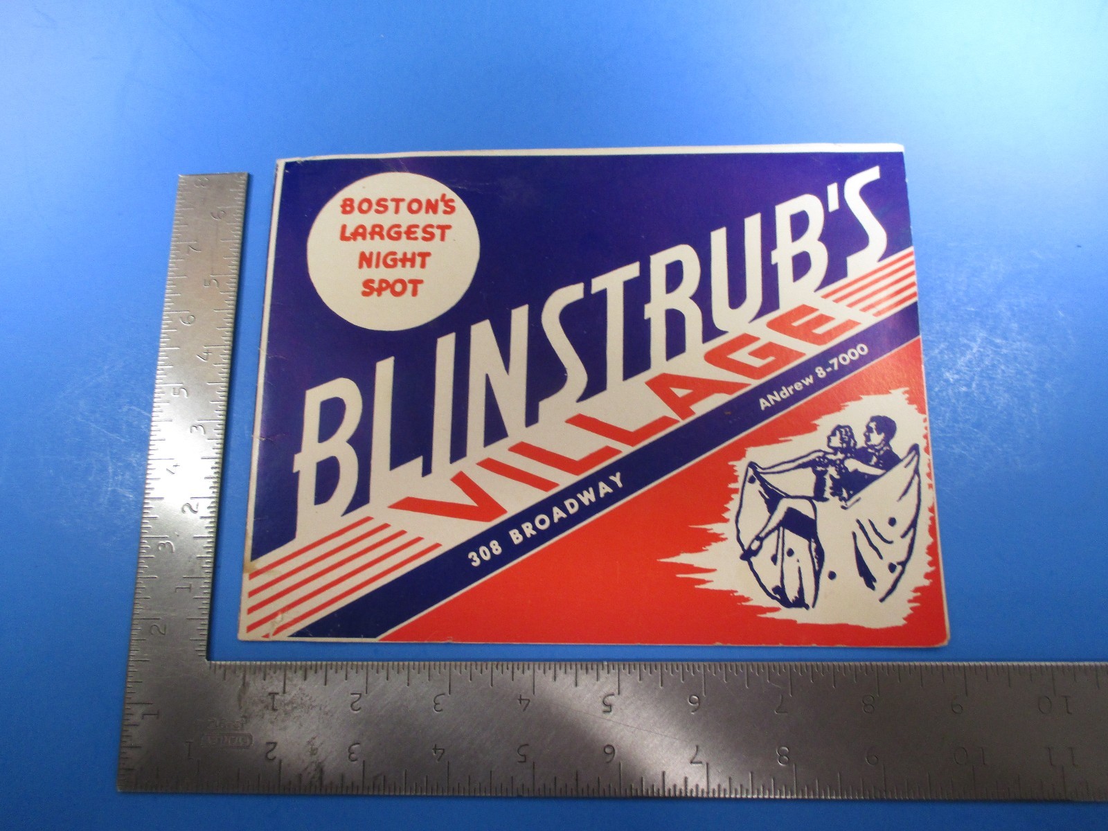 Vintage Blinstrub’s Village Boston’s Largest Night Spot Paper Photo Frame S6120