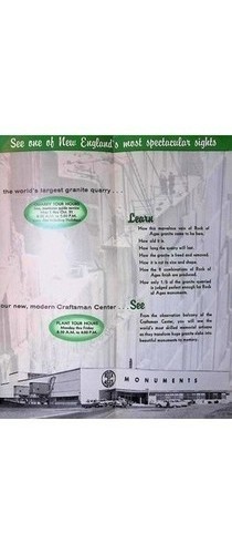 Rock of Ages Brochure Barre VT 1960s Granite Quarry Craftsman Center Stone