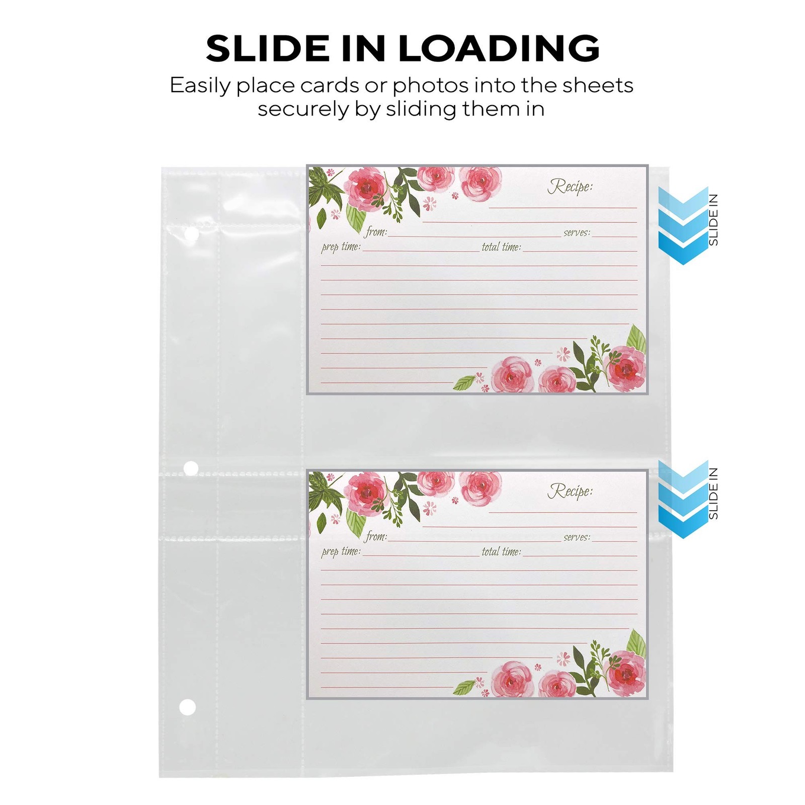 20 Pack of Recipe Card Page Protectors, Clear Refill Sheets Recipe Organizer …