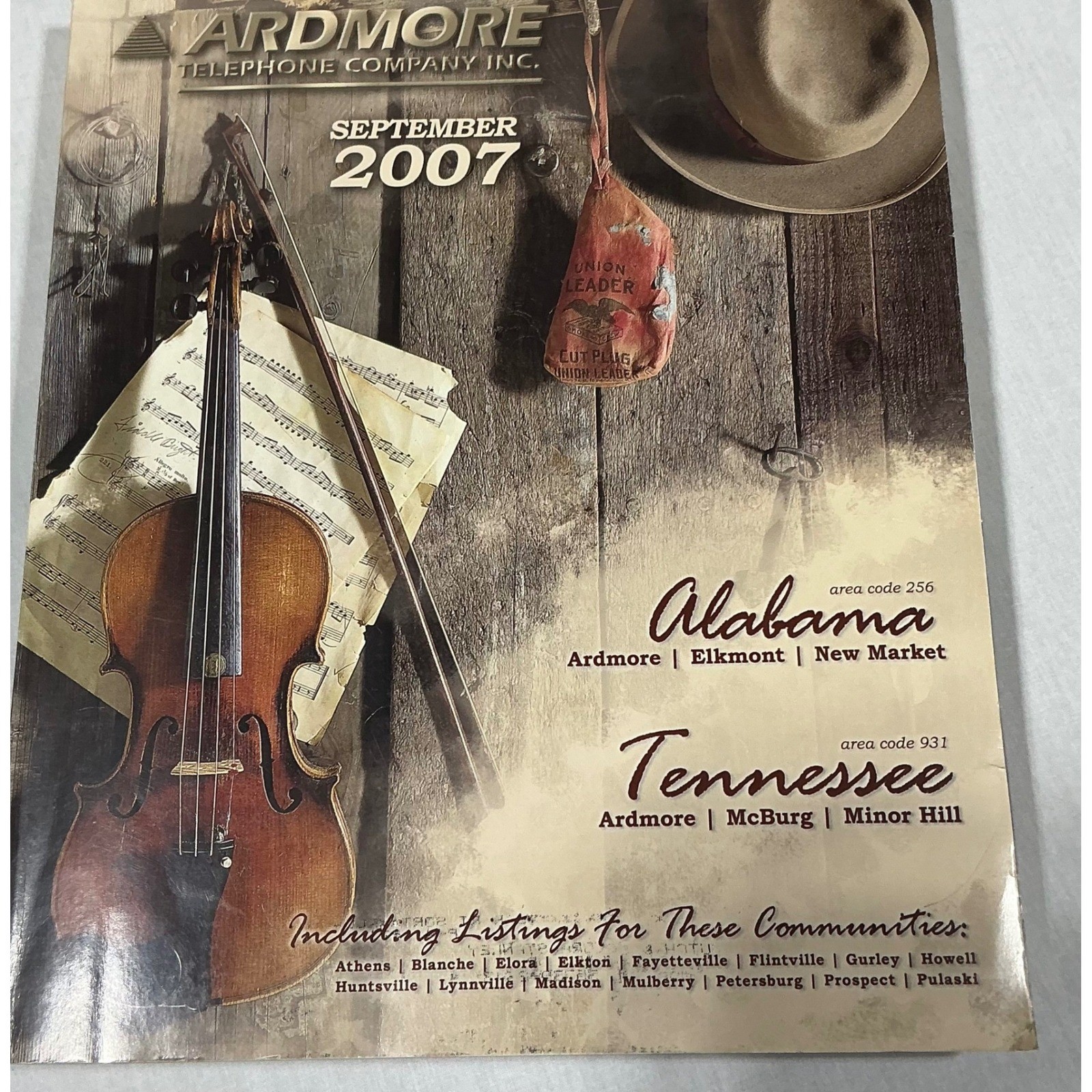 2007 Ardmore Telephone Company Alabama Tennessee Phone Directory Book Vintage