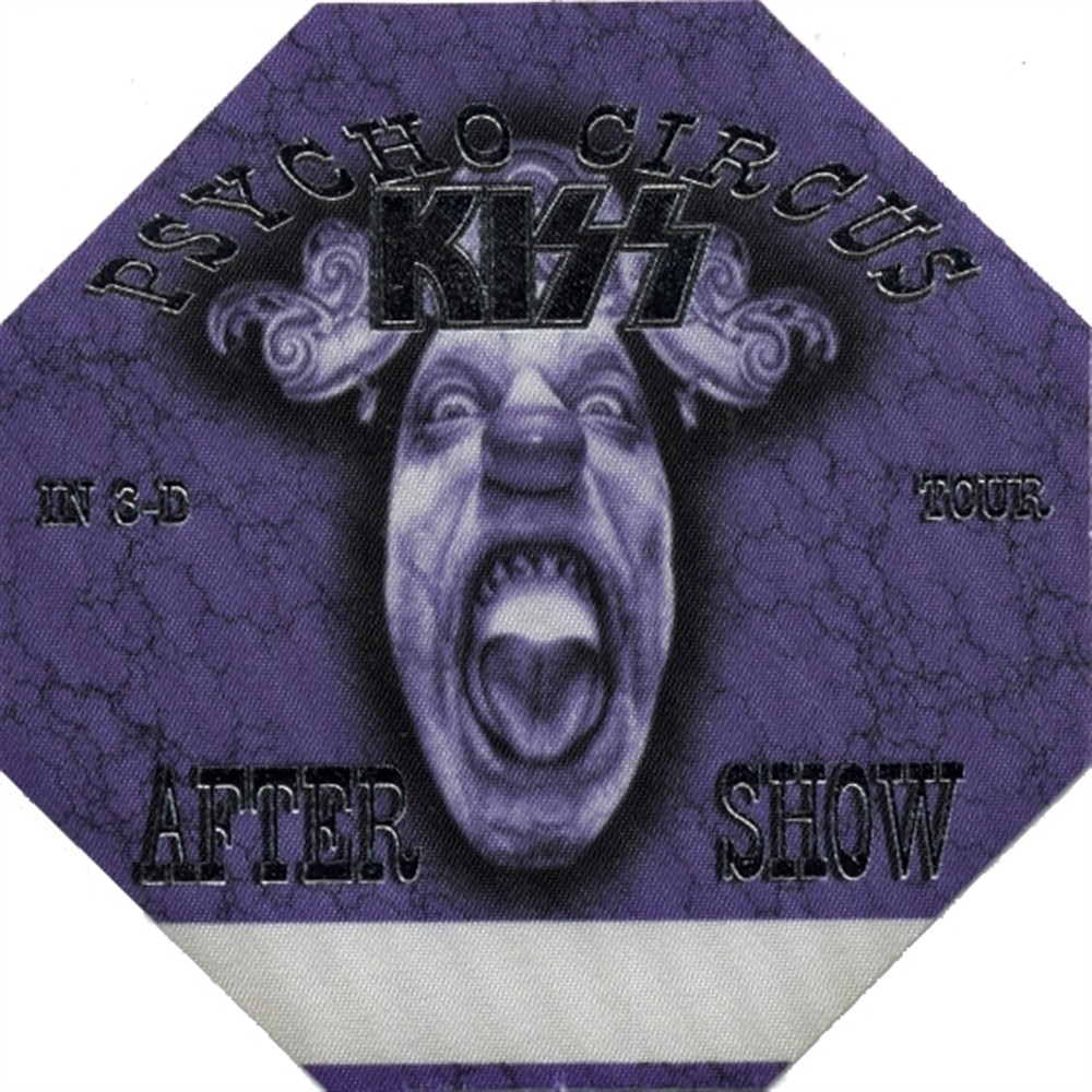 KISS 1998 Psycho Circus concert tour Aftershow foil Backstage Pass