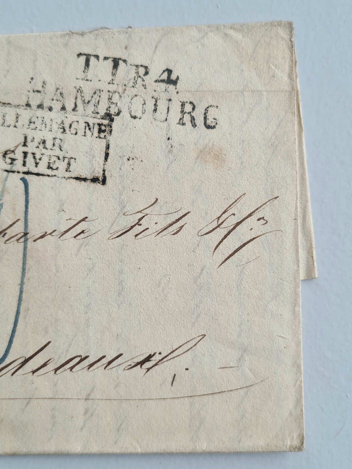 Old Letter Mail January 10 1827 Hamburg Bordeaux Germany By Givet