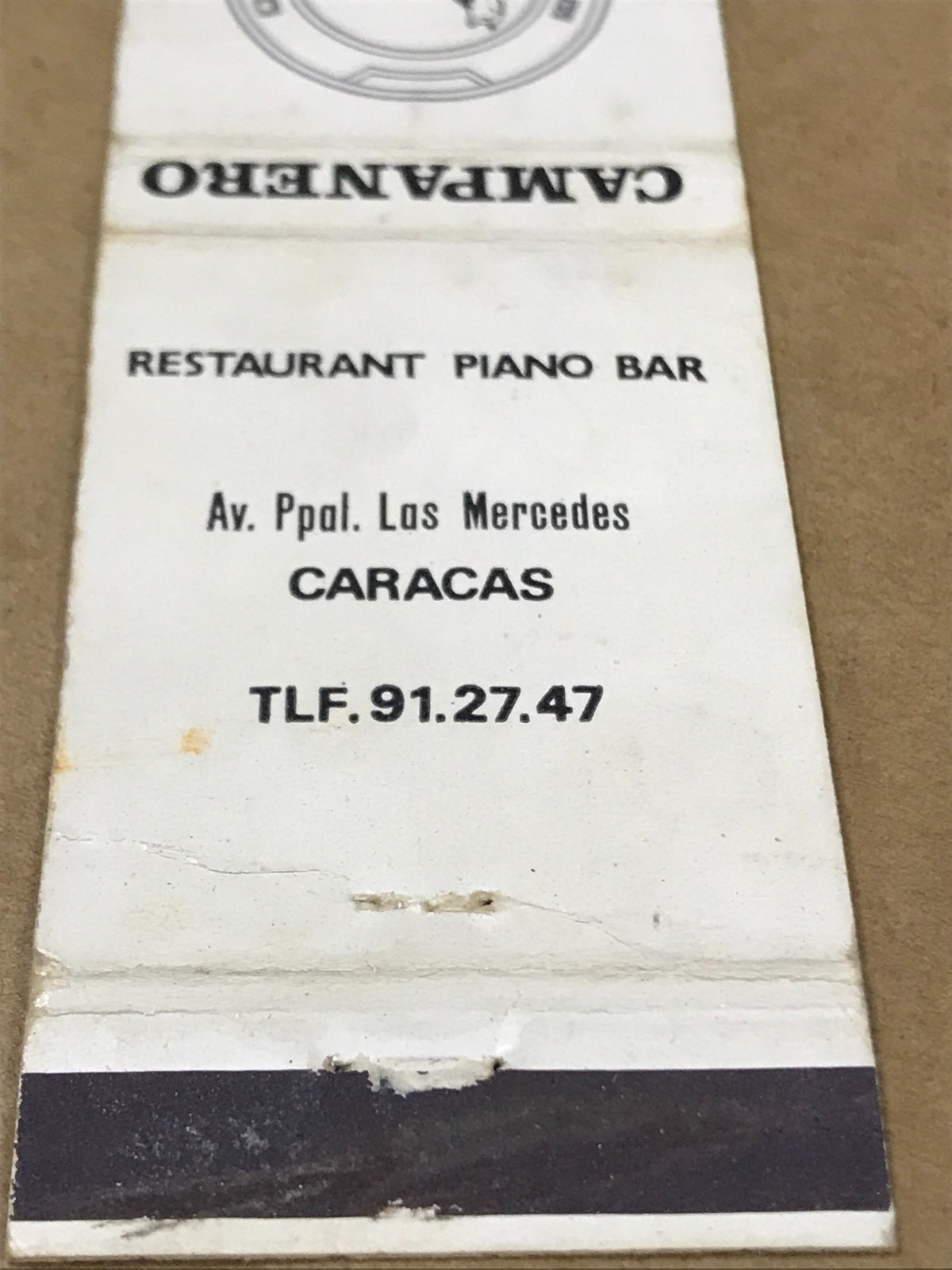 Vintage Campanero Restaurant Piano Bar – Matchcover, Matchbook