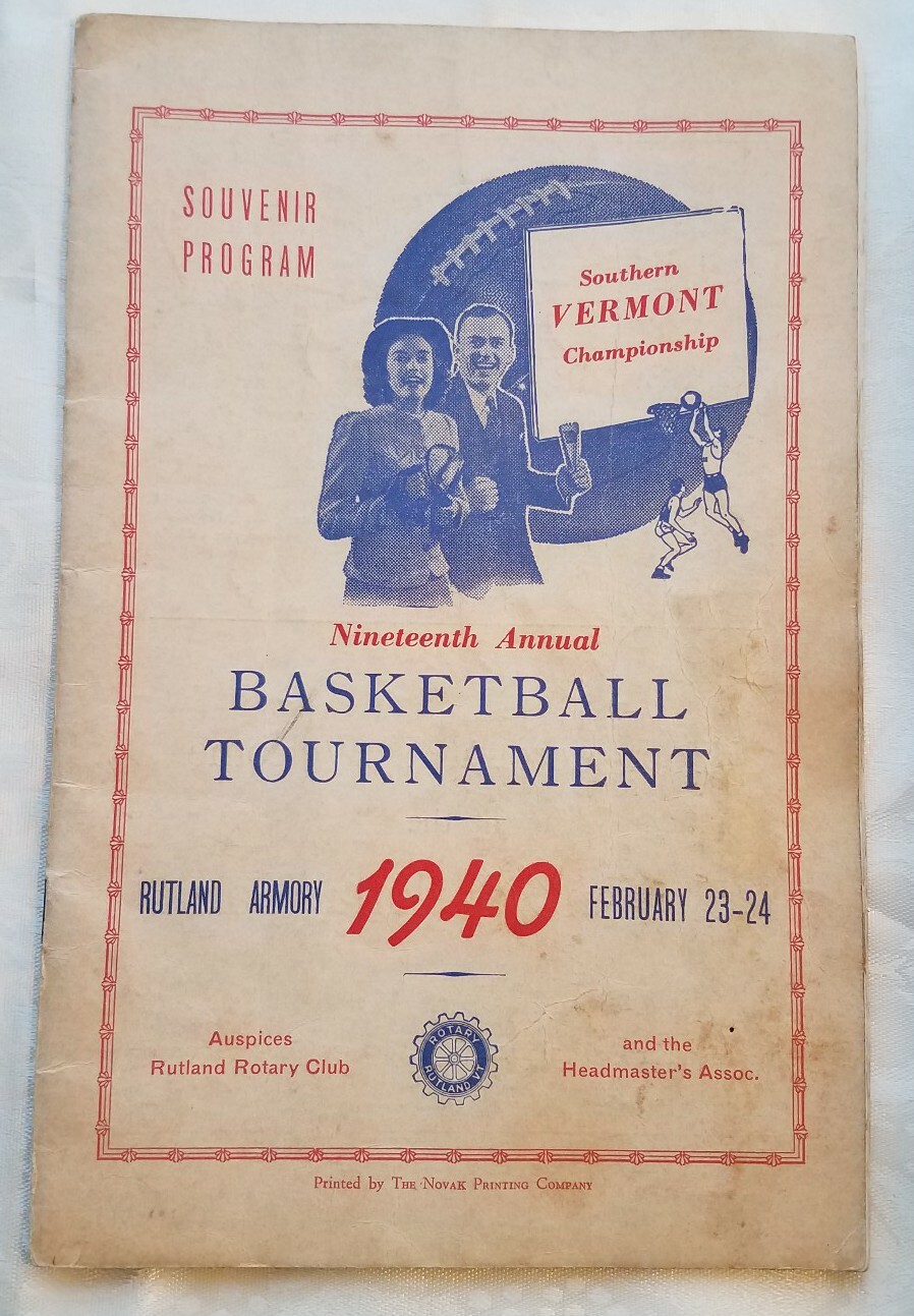 Vintage 1940 19th Annual Southern Vermont Championship Basketball Tournament