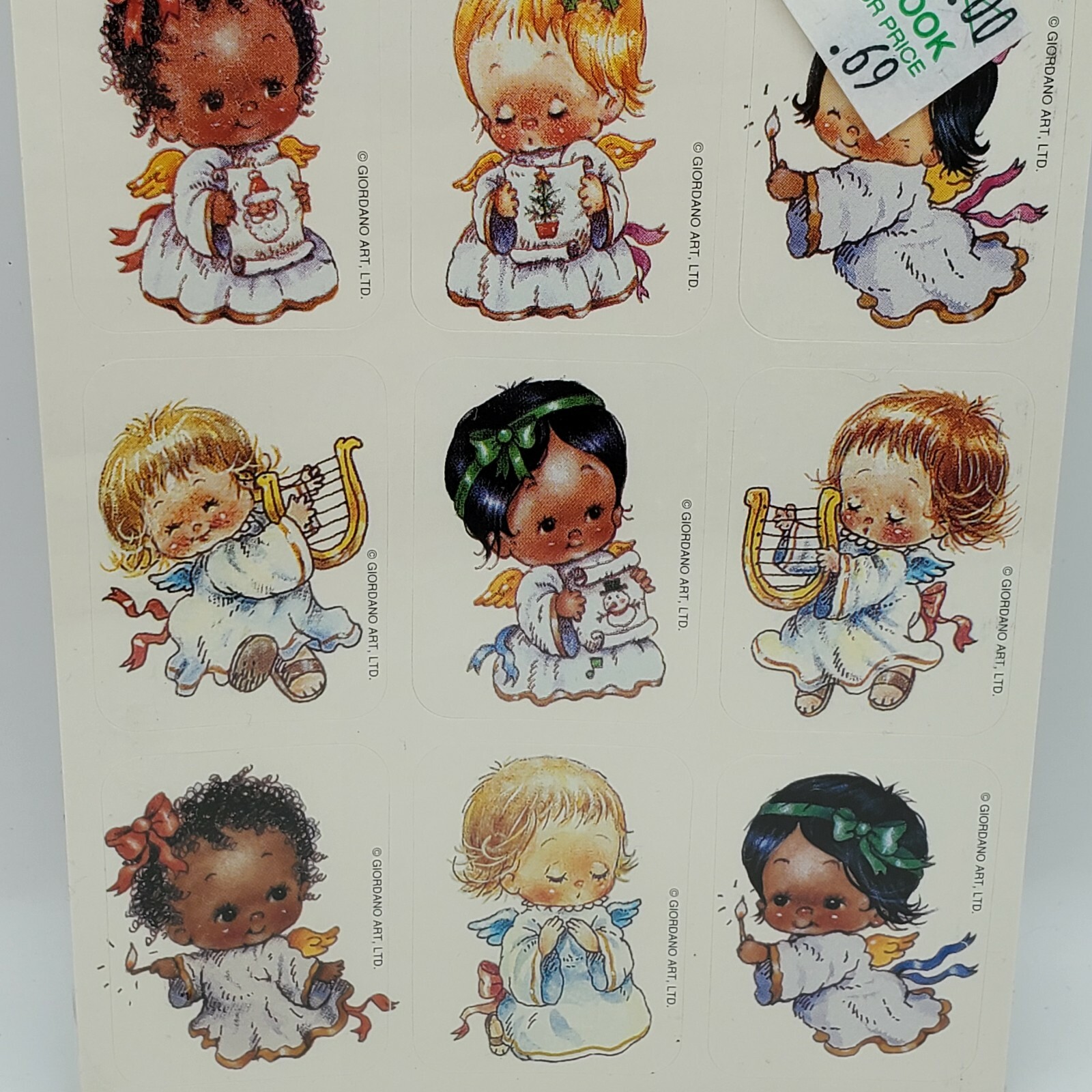 Paper Magic Group Vintage Stickers Giordano Art Angel Babies Christmas NIP New