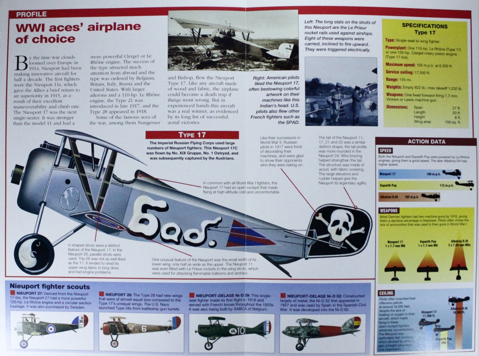 Nieuport Plane Picture Brochure Pamphlet Out of Print Aircraft Info Sheet