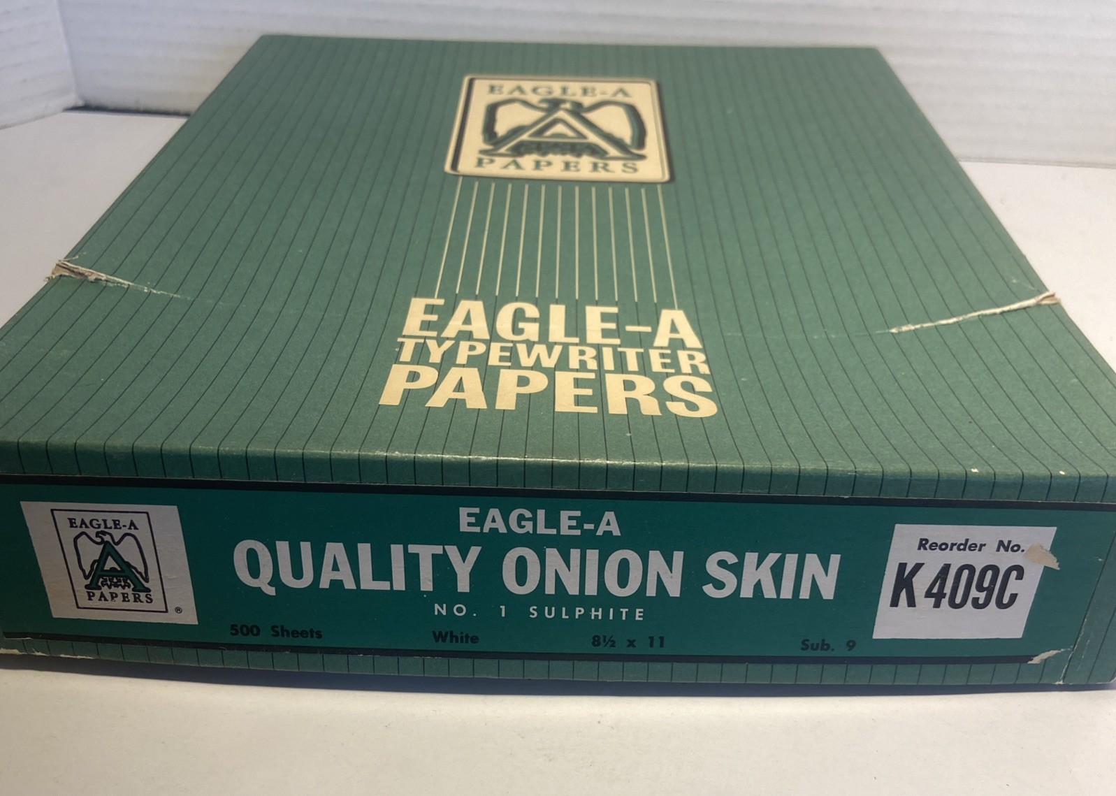 Eagle A Typewriter Paper Trojan Onion Skin F409C 8.5 x 11” -SET 68 Sheets W/ BOX