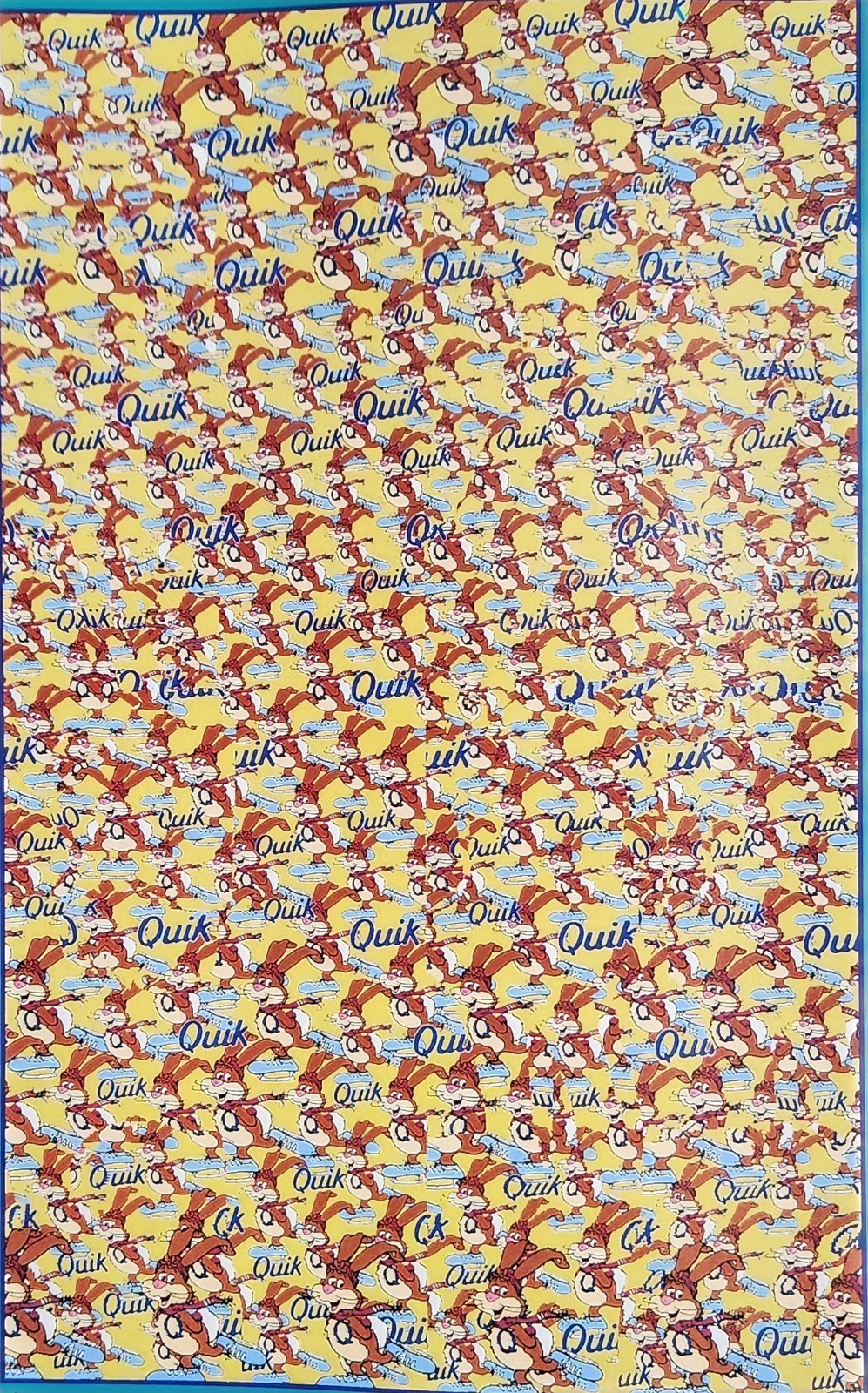 Vintage Bookcover with Magic Eye 3-D Nesquik 90s Nickelodeon 1995 QUIK Rabbit
