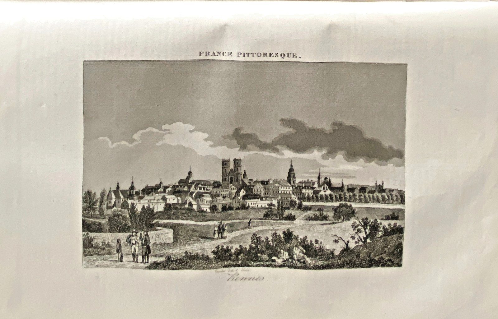 Picturesque France Engraving 1835 View Of Rennes City France History Politics