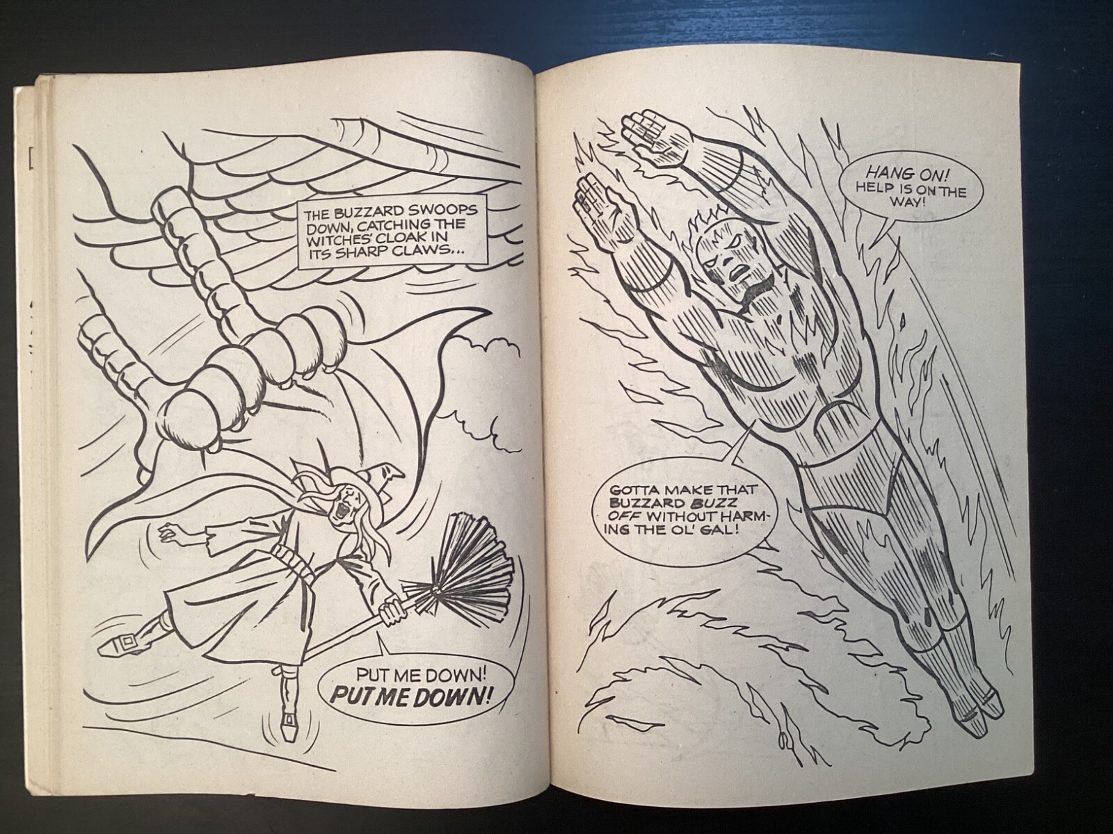 FANTASTIC FOUR meet “THE WITCH” Coloring Book copyright 1977 Marvel Comics Group