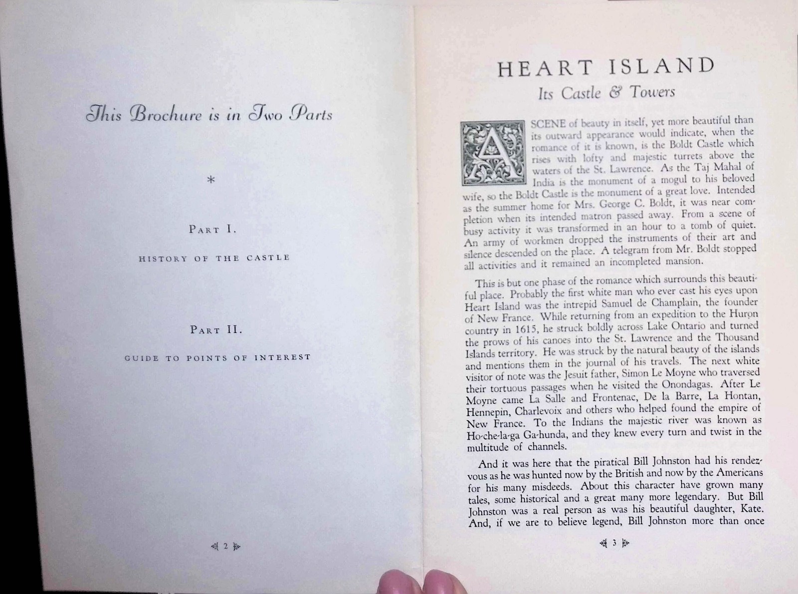 Heart Island Castle Boldt Guide 10¢ 1940s NY Boldt Castle History Tour