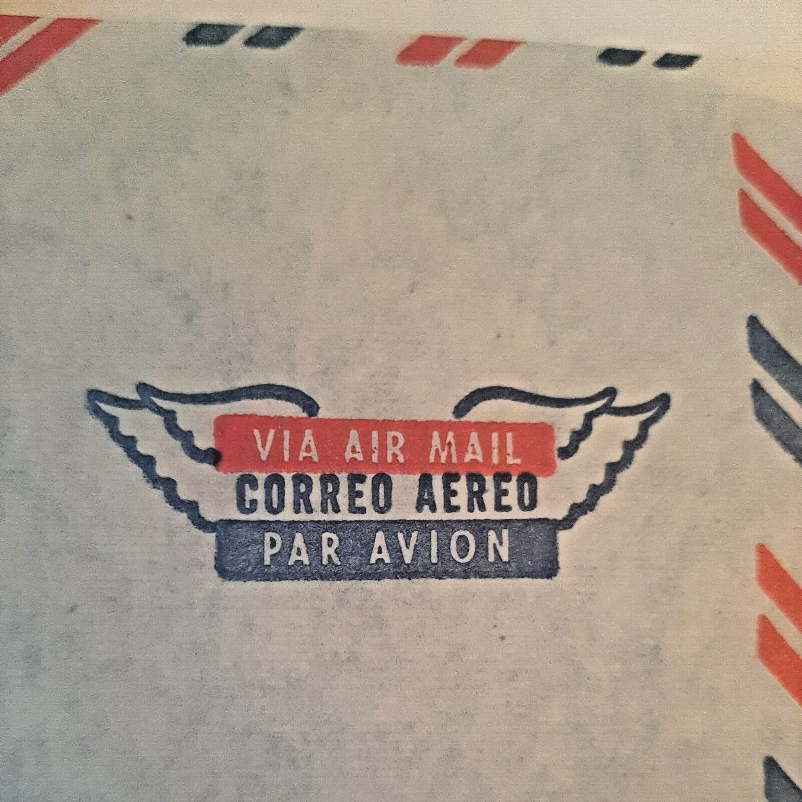 Vintage Air Mail Envelopes Starbright White Wove Red Blue Stripes 1970s Prop