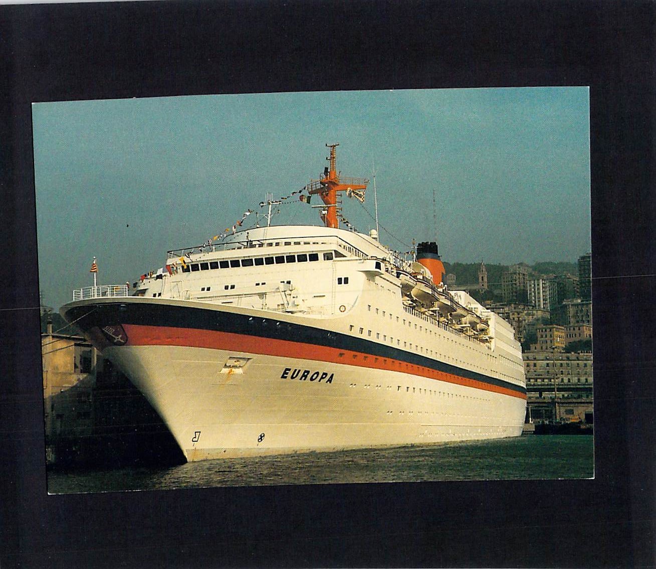 F0791ski Transport Ship Europa at Genoa postcard
