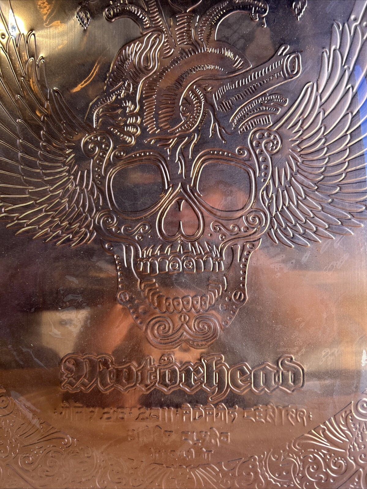 EMEK Metal Foo Fighters & Motorhead Missoula MO 2011 Copper Sheet Poster Signed