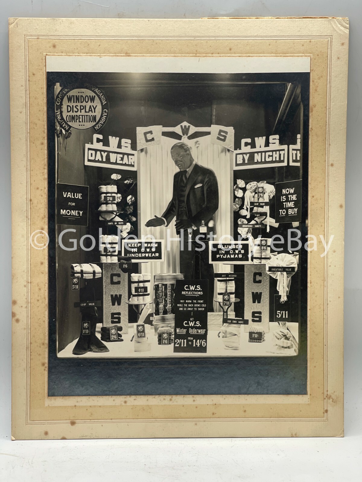 VINTAGE CO-OP SOCIETY CWS WINDOW DISPLAY PHOTO PHOTOGRAPH MIDDLESBOROUGH