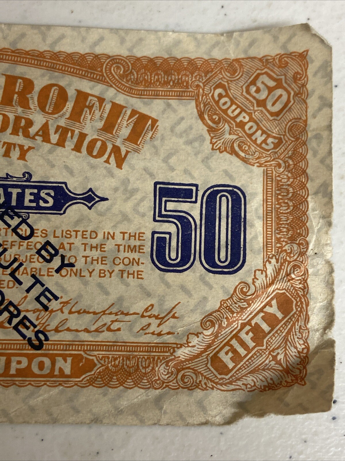Mutual Profit Coupon Corporation New York City, NY 50 Coupons Cigar Store