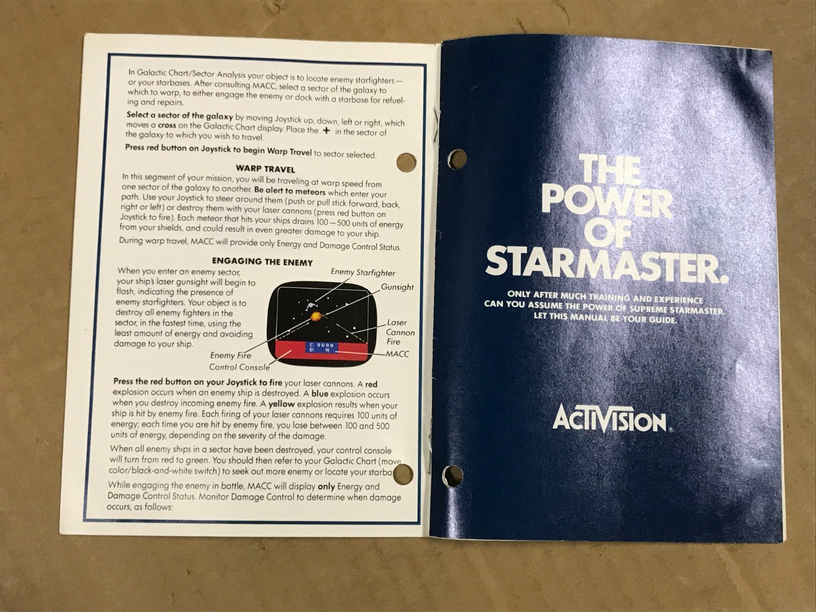 Vintage 1982 Activision – Starmaster Basic Instructions Booklet