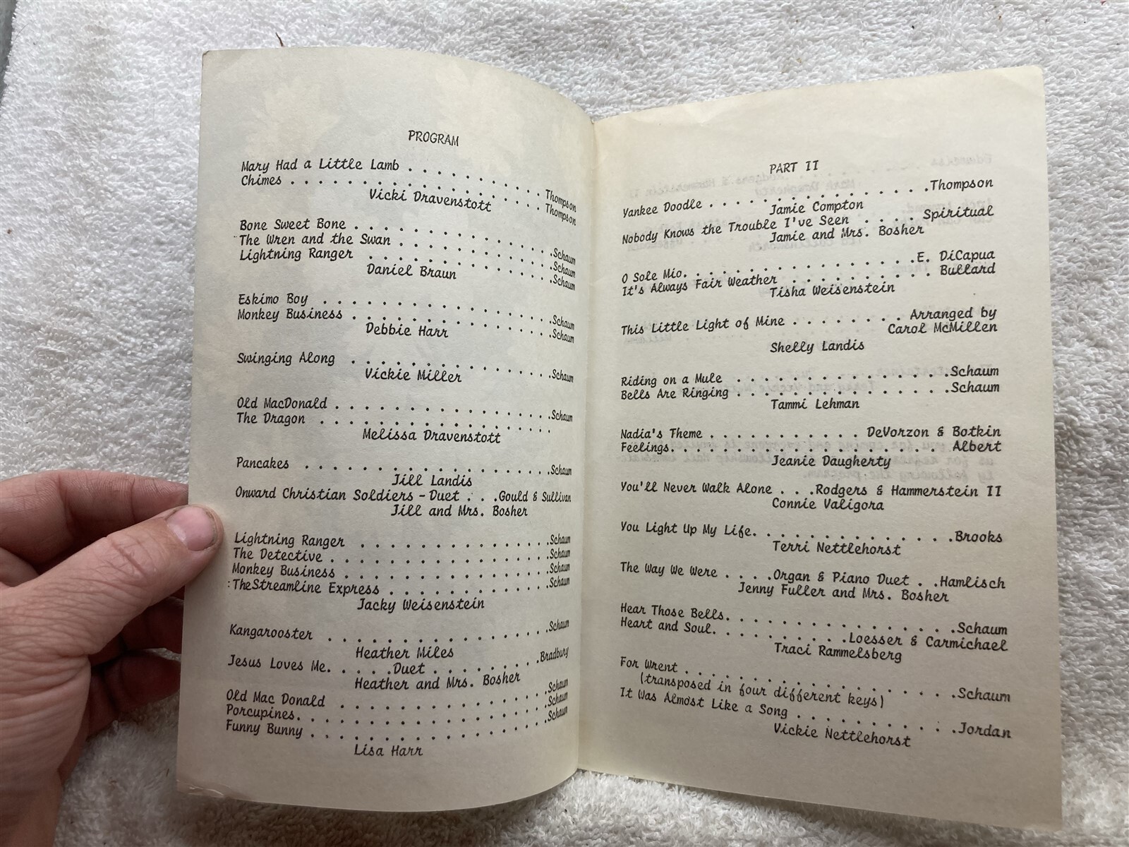 1980 Sunbury OH Spring Piano Organ Recital Barbara Bosher Program Galena Vtg