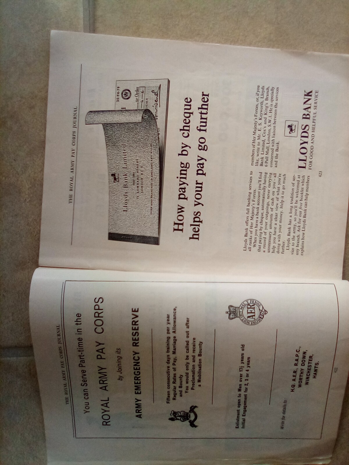 The Royal Army Pay Corps Journal Army Magazine. Autumn 1965 .Vol XIV.