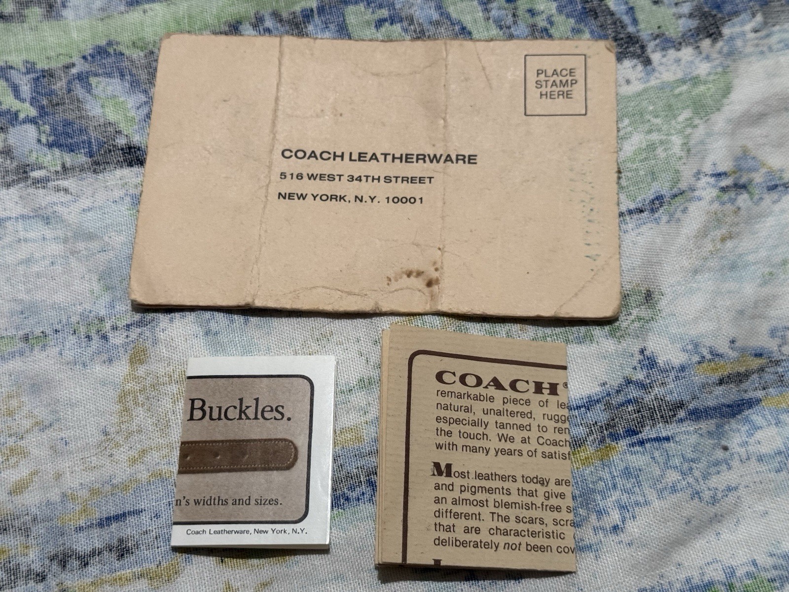 Vintage 1978 Coach Leatherware Paperwork Catalog Registration Muslin Bag 1970s