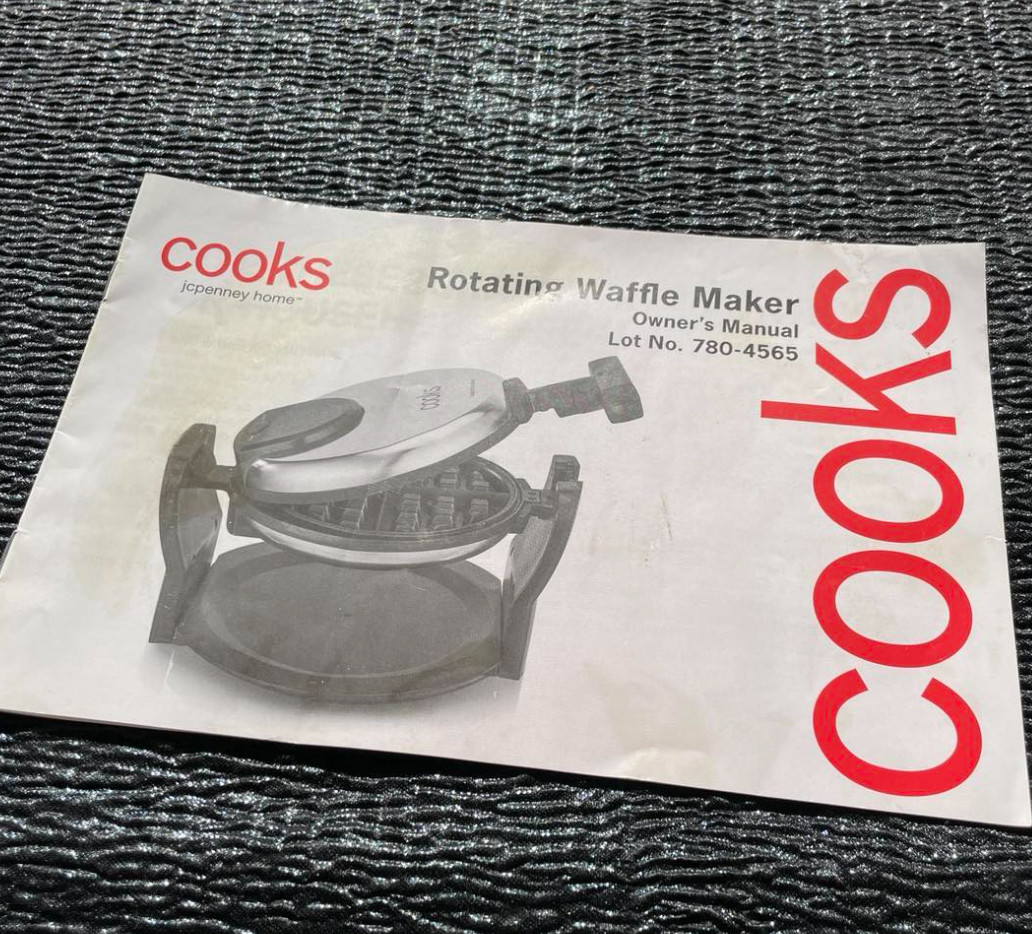 Owner’s Manual For Cooks JCPenney Rotating Waffle Maker 780-4565 Instructions